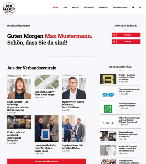 Man sieht dpie Statseite von mein.kuechenring.com