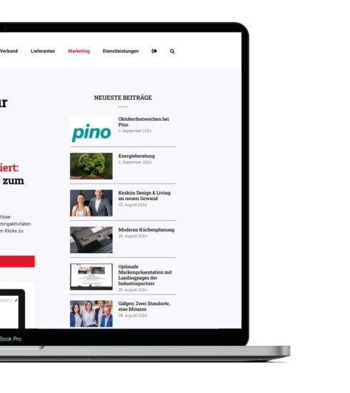 Ein Reiter an der Seite zeigtdie neuesten Beiträge im mein.kuechenring.com Portal.