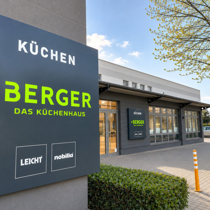 Außenfassade des Küchenstudios Berger Küchenhaus in Duisburg.